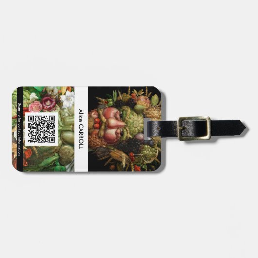 Giuseppe Arcimboldo - Vertumnus - QR-code Bagagelabel (Voorkant horizontaal)