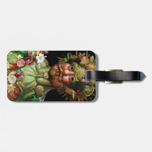 Giuseppe Arcimboldo - Vertumnus - QR-code Bagagelabel (Achterkant horizontaal)