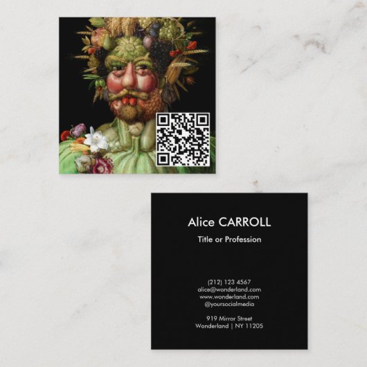 Giuseppe Arcimboldo - Vertumnus - QR-code Vierkante Visitekaartje (Voorkant / Achterkant)