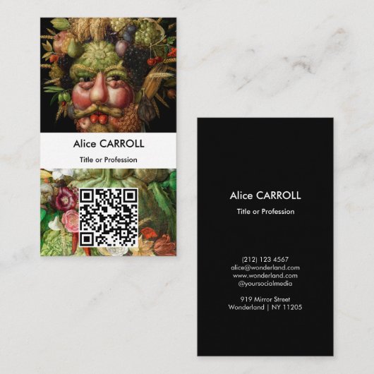 Giuseppe Arcimboldo - Vertumnus - QR-code Visitekaartje (Voorkant / Achterkant)