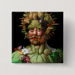 Giuseppe Arcimboldo - Vertumnus Vierkante Button 5,1 Cm