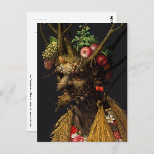 Giuseppe Arcimboldo - Vier Seizoenen in één hoofd Briefkaart (Voorkant / Achterkant)