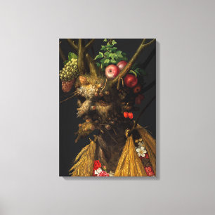 Giuseppe Arcimboldo - Vier seizoenen in één hoofd Canvas Afdruk