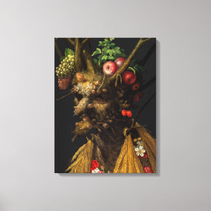 Giuseppe Arcimboldo - Vier Seizoenen in één hoofd Canvas Afdruk
