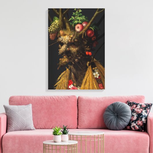 Giuseppe Arcimboldo - Vier seizoenen in één hoofd Canvas Afdruk (Insitu (Woonkamer))