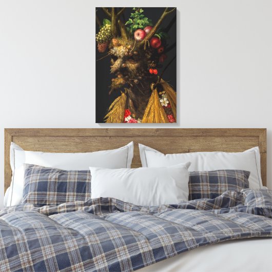 Giuseppe Arcimboldo - Vier seizoenen in één hoofd Canvas Afdruk (Insitu (Slaapkamer))