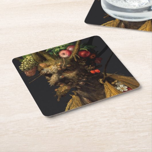 Giuseppe Arcimboldo - Vier seizoenen in één hoofd Kartonnen Onderzetters (Schuin)