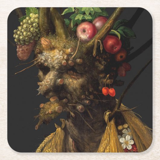 Giuseppe Arcimboldo - Vier seizoenen in één hoofd Kartonnen Onderzetters (Voorkant)
