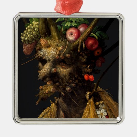 Giuseppe Arcimboldo - Vier seizoenen in één hoofd Metalen Ornament (Voorkant)