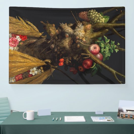 Giuseppe Arcimboldo - Vier seizoenen in één hoofd Spandoek (Beurs)