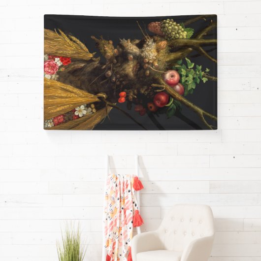 Giuseppe Arcimboldo - Vier seizoenen in één hoofd Spandoek (Insitu)