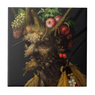 Giuseppe Arcimboldo - Vier seizoenen in één hoofd Tegeltje