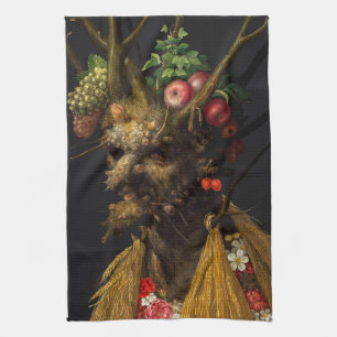 Giuseppe Arcimboldo - Vier seizoenen in één hoofd Theedoek