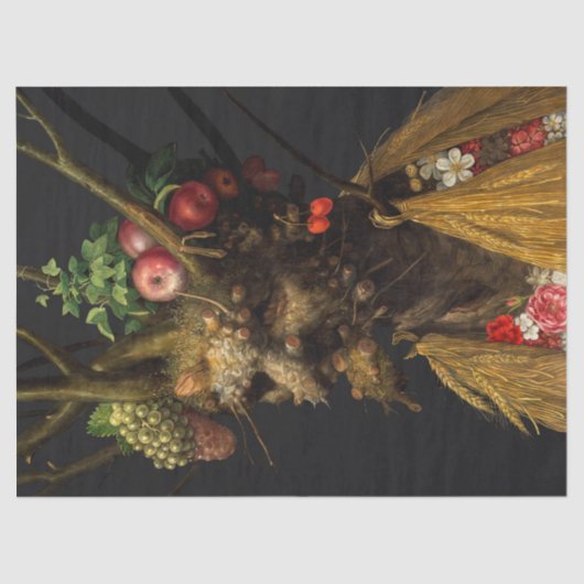 Giuseppe Arcimboldo - Vier seizoenen in één hoofd Tissuepapier (Voorkant)