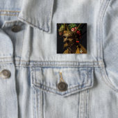 Giuseppe Arcimboldo - Vier seizoenen in één hoofd Vierkante Button 5,1 Cm (In situ)