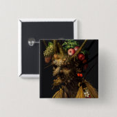 Giuseppe Arcimboldo - Vier seizoenen in één hoofd Vierkante Button 5,1 Cm (Voorkant /achterkant)