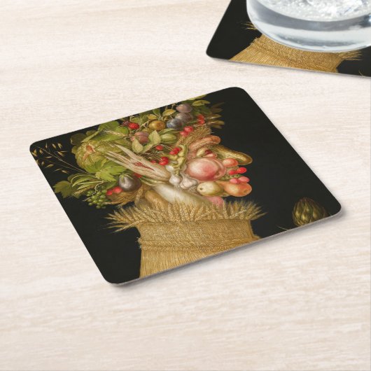 Giuseppe Arcimboldo - zomer Kartonnen Onderzetters (Schuin)