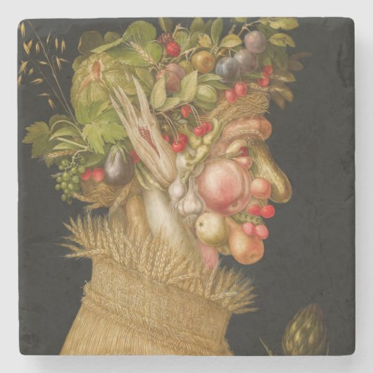 Giuseppe Arcimboldo - zomer Stenen Onderzetter (Voorkant)