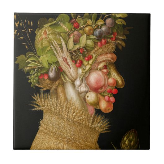 Giuseppe Arcimboldo - zomer Tegeltje (Voorkant)