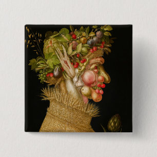 Giuseppe Arcimboldo - zomer Vierkante Button 5,1 Cm