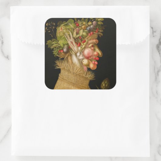 Giuseppe Arcimboldo - zomer Vierkante Sticker (Tas)