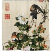 Giuseppe Castiglione - Chrysanthemum Fine Art Douchegordijn (Voorkant)