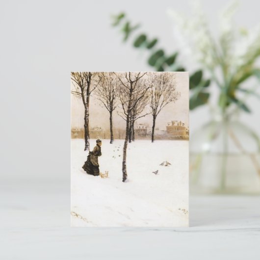 Giuseppe de Nittis- A Winter's Landscape Briefkaart (Staand voorkant)