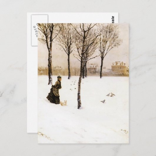 Giuseppe de Nittis- A Winter's Landscape Briefkaart (Voorkant / Achterkant)