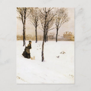 Giuseppe de Nittis- A Winter's Landscape Briefkaart