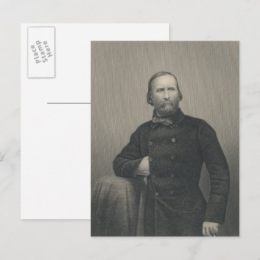 Giuseppe Garibaldi, gegraveerd door D.J Pound Briefkaart (Voorkant / Achterkant)