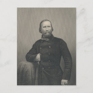 Giuseppe Garibaldi, gegraveerd door D.J Pound Briefkaart