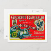 Giuseppe Garibaldi Macaroni Label Briefkaart (Voorkant / Achterkant)