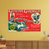 Giuseppe Garibaldi Macaroni Label Canvas Afdruk (Insitu (Woonkamer))