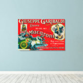 Giuseppe Garibaldi Macaroni Label Canvas Afdruk (Insitu (Houten vloer))