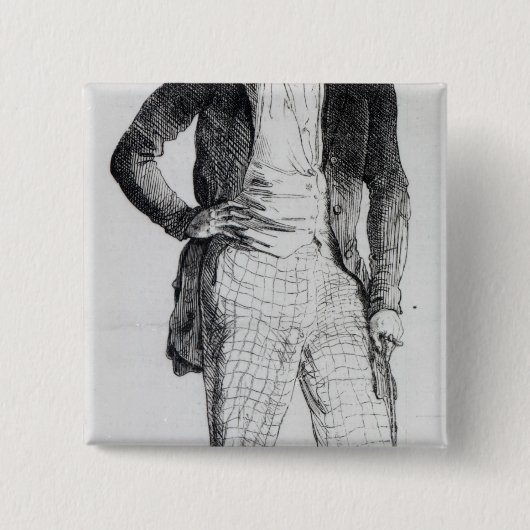 Giuseppe Mazzini Vierkante Button 5,1 Cm (Voorkant)