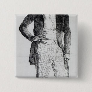 Giuseppe Mazzini Vierkante Button 5,1 Cm