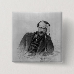 Giuseppe Mazzini Vierkante Button 5,1 Cm