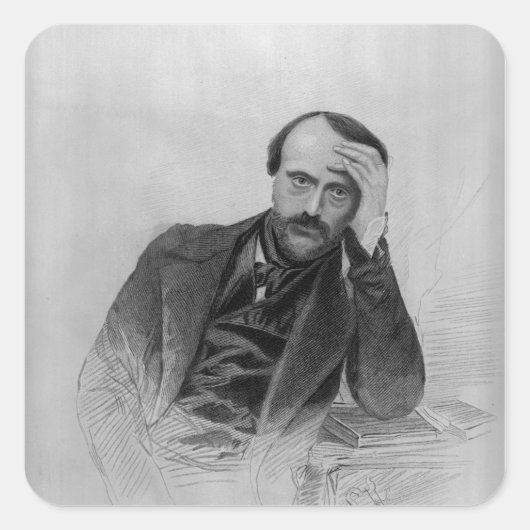 Giuseppe Mazzini Vierkante Sticker (Voorkant)