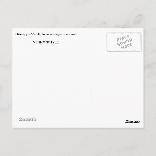GIUSEPPE VERDI (briefkaart van begin jaren 1900) Briefkaart (Achterkant)