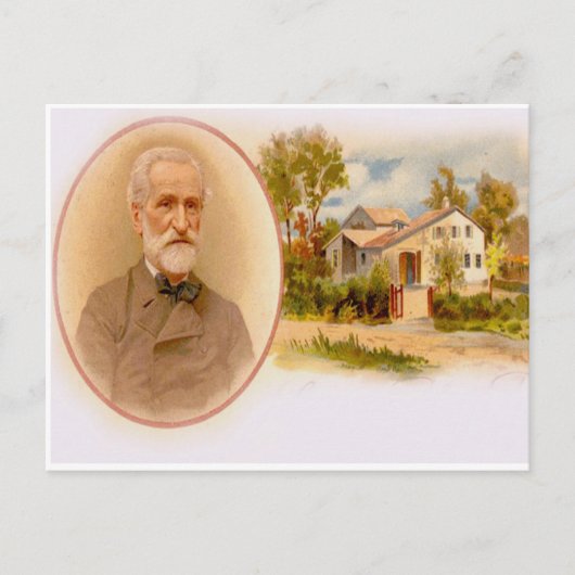 GIUSEPPE VERDI EN ZIJN BIRTHPLACE AAN DE RONCOLE BRIEFKAART (Voorkant)