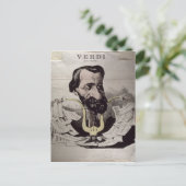 Giuseppe Verdi , karikatuur, 1860's Briefkaart (Staand voorkant)