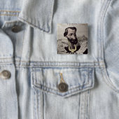 Giuseppe Verdi , karikatuur, 1860's Vierkante Button 5,1 Cm (In situ)