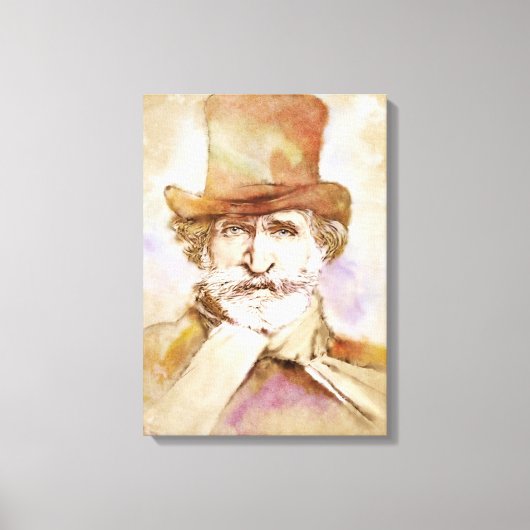Giuseppe Verdi op Canvas - Waterverf Style Afdruk (Voorkant)
