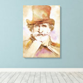 Giuseppe Verdi op Canvas - Waterverf Style Afdruk (Insitu (Houten vloer))