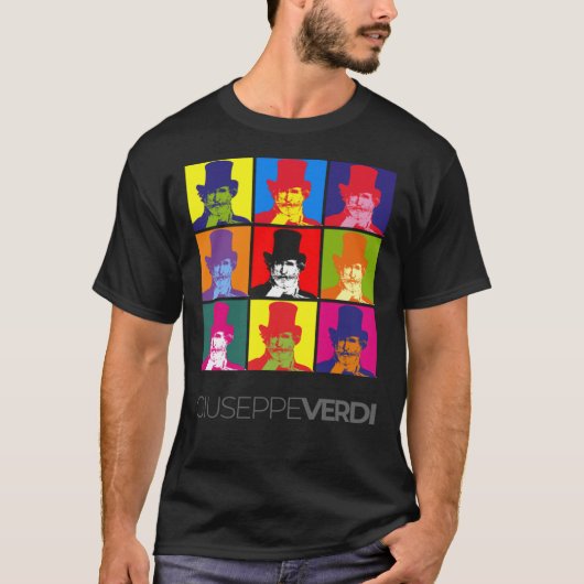 Giuseppe Verdi pop-art portret poster T-shirt (Voorkant)