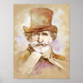 Giuseppe Verdi Portrait im Aquarell Style Poster (Voorkant)