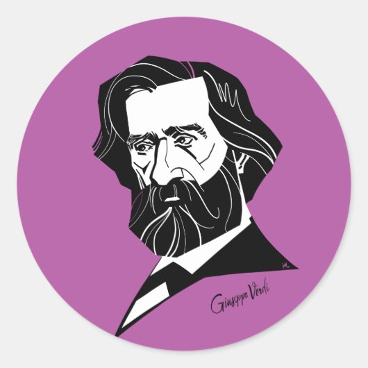Giuseppe Verdi Ronde Sticker (Voorkant)