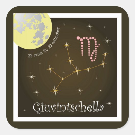 Giuvintschella 23 avust fin 23 settember Aufkleber Vierkante Sticker (Voorkant)