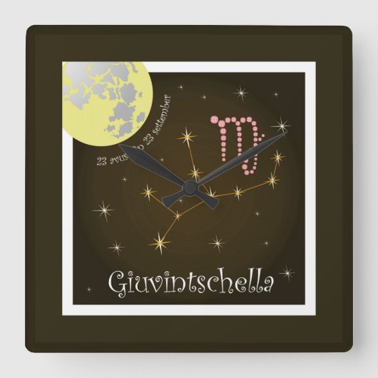 Giuvintschella 23 avust fin 23 settember Uhr Vierkante Klok (Voorkant)