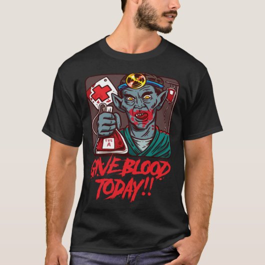Give Blood Medical Tech Doctor Med Vampire Nurse H T-shirt (Voorkant)